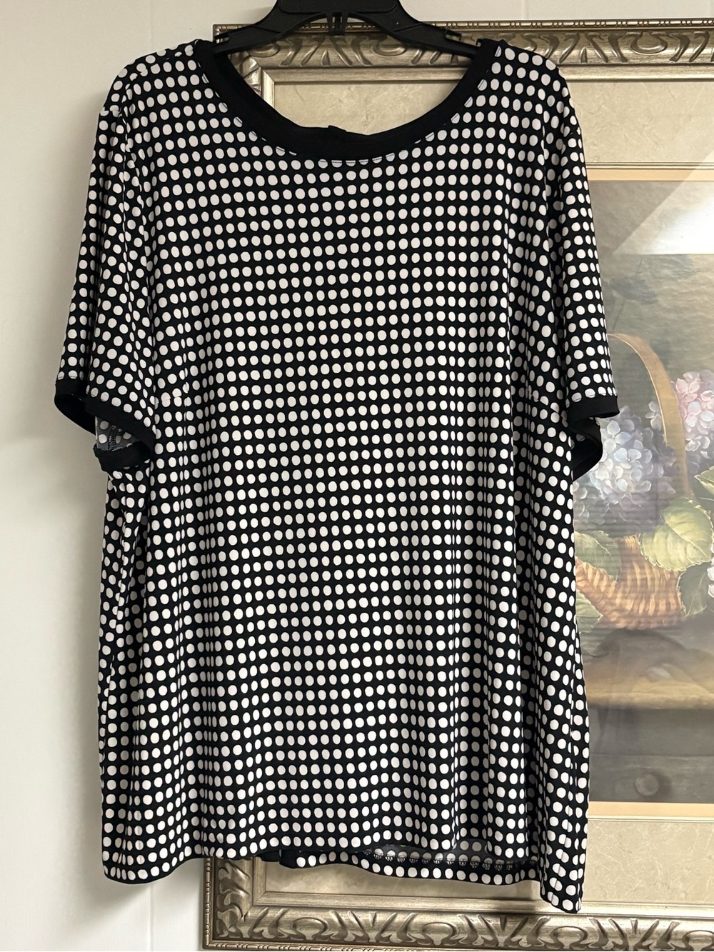Anne Klein Black and White Polka Dot Top